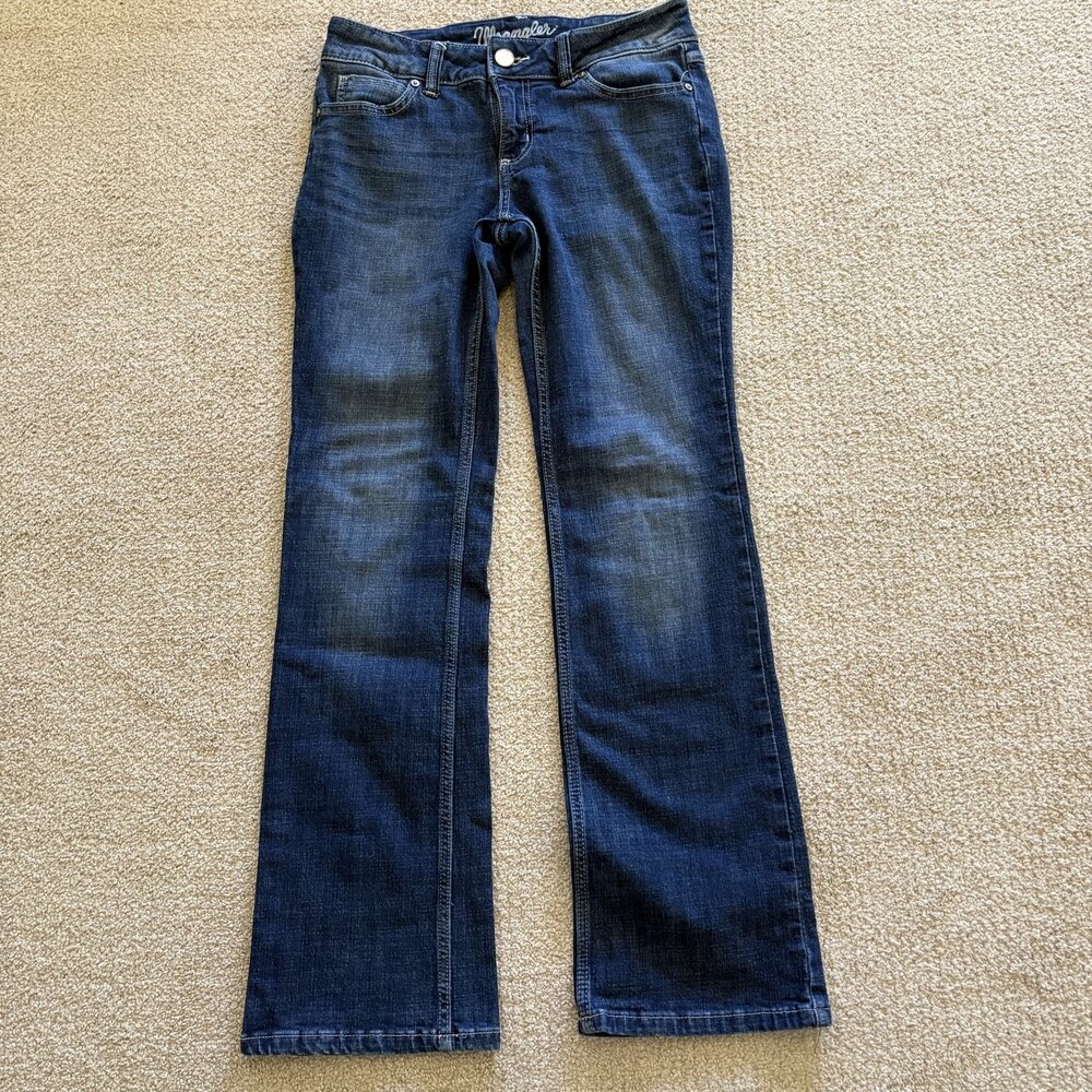 Wrangler Western Jeans Womens Blue Embroidered Stretch Bootcut Size 5